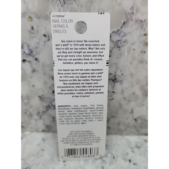 Wet N Wild Wildshine Sparked C480C Nail Color Pink‎ Glitter in Clear Base - Picture 2 of 7